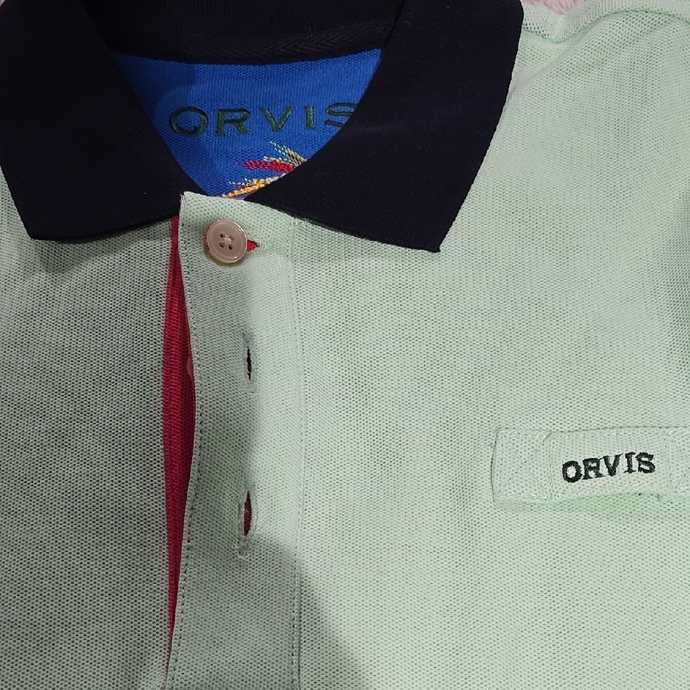 Orvis Men's Green Polo Shirt